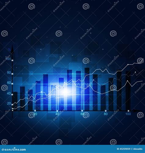 Finance Stock Diagram Blue Background Stock Illustration - Illustration of power, information ...