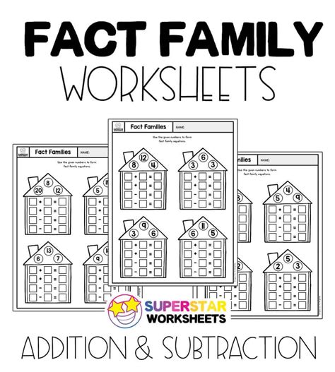 Number Fact Families Worksheets