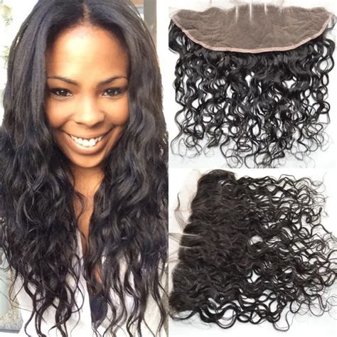 130% density lace frontal hair pieces 8A European water wave virgin hair 13X4 lace frontal ...