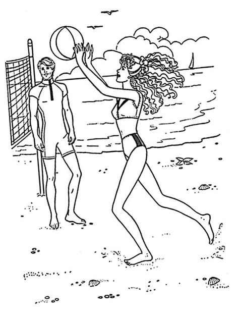 Barbie And Ken At The Beach Coloring Pages