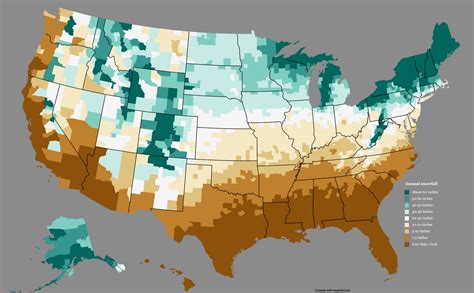 Snowiest places in the United States mapped - Vivid Maps