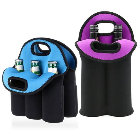Neoprene Stain Resistant Cold Cache Bottle Can Cooler Insulated 6 Pack ...