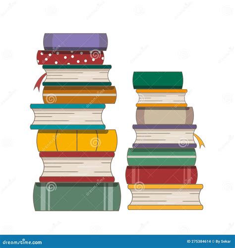 Illustration of a Pile of Books with Various Colors Stock Illustration - Illustration of colors ...