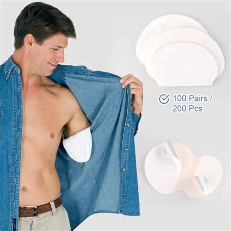 200pcs 100pairs Disposable Underarm Sweat Pads for Clothing Anti Sweat Armpit Absorbent Pads ...