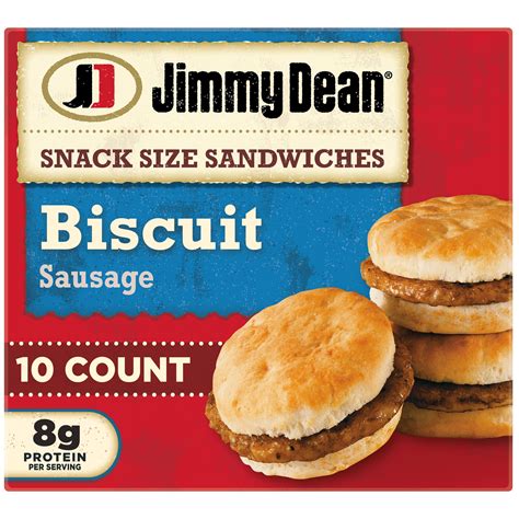 Jimmy Dean Sausage Biscuit Snack Size Sandwiches, 17 oz, 10 Ct (Frozen ...