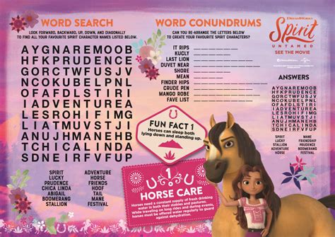 Free Printable Spirit Untamed Word Search - Mama Likes This