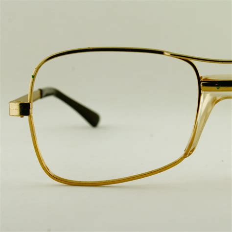 Vintage Mens Gold Aviator Eyeglass COTTET Frames France