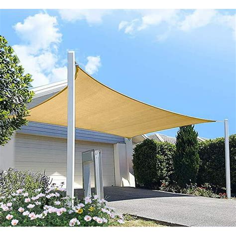 WAMSOFT Patio Sun Shade Sail Canopy Rectangle Shade Cloth UV Block ...