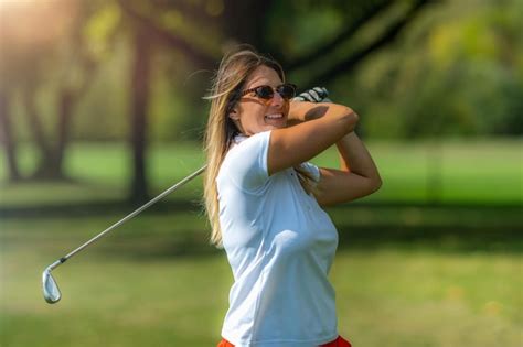 Premium Photo | Female golf swing