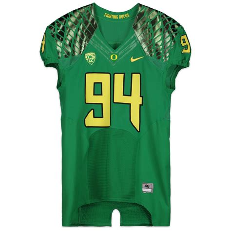 Oregon Ducks Team-Issued #94 Green "Fighting Ducks" Jersey from the 2014 Football Season - Size 46