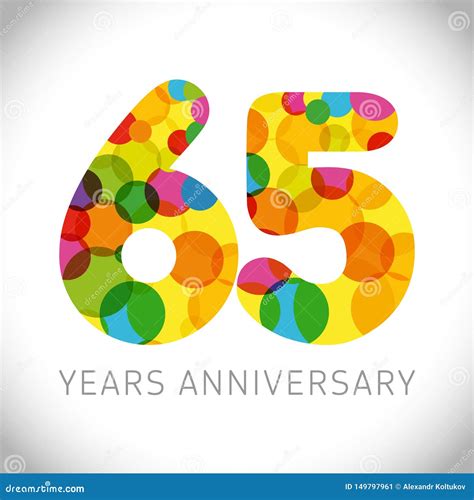 65 years anniversary stock vector. Illustration of color - 149797961