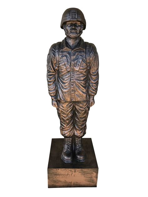 Patriotic Soldier on Base Aluminum Indoor/Outdoor Statue - Aluminum ...