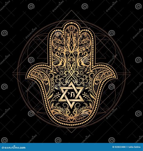 Jewish hamsa tattoo stock illustration. Illustration of judaism - 82822488