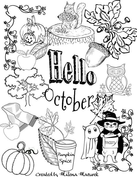 Printable October Coloring Pages - Printable Word Searches