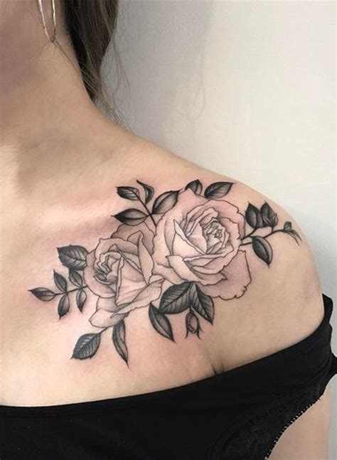 Cool Rose Shoulder Tattoo Ideas for Women - www.MyBodiArt.com | Flower ...