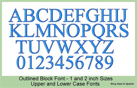 Block Outlined Font | Block fonts, Outline fonts, Block letter monogram