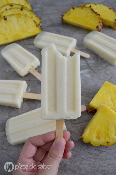 Paletas piña colada - Pizca de Sabor