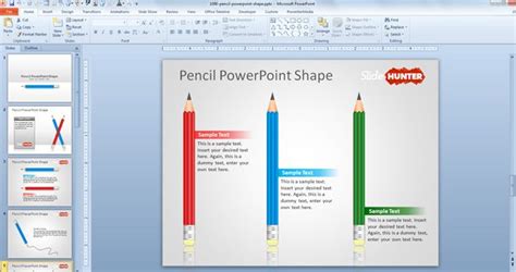 Free Pencil PowerPoint Shape - Free PowerPoint Templates - SlideHunter.com