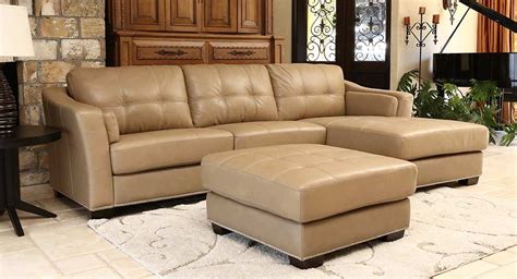 Sectionals : Chelsie | Leather chaise sectional, Ottoman in living room, Sectional