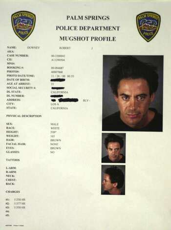 382412 03: Robert Downey Jr. is shown in a mugshot profile... 161608 ...