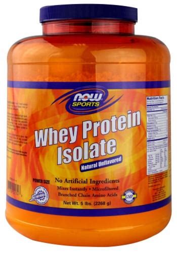 NOW Foods Sports Whey Protein Isolate Natural Unflavored, 5 lbs - Kroger