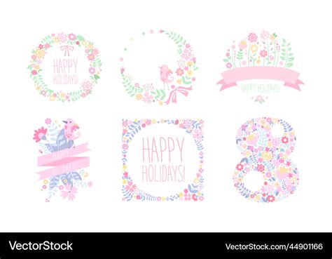 Happy holidays card design templates set Vector Image