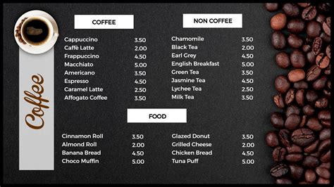 Coffee Shop Menu Boards | Lira Screen