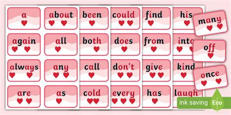 Heart Words Flashcards | Sight Words | Twinkl (teacher made)