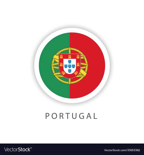 Portugal circle flag template design Royalty Free Vector