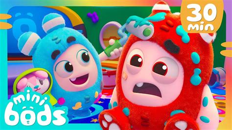 MINIBODS NEW! 🎨Paint PANIC! 🎨Newts Paint Trouble! | Baby Oddbods | Comedy Funny Cartoons for ...