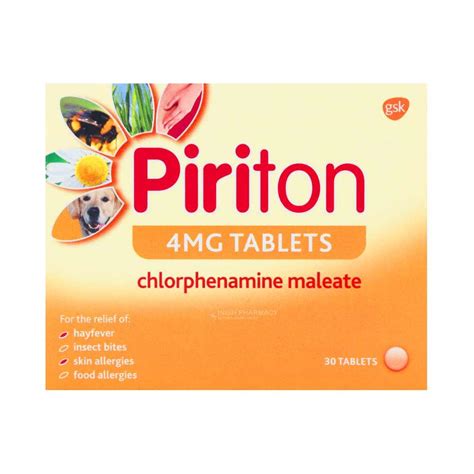 Piriton Tablets 4mg 30 Pack | Inish Pharmacy | Ireland