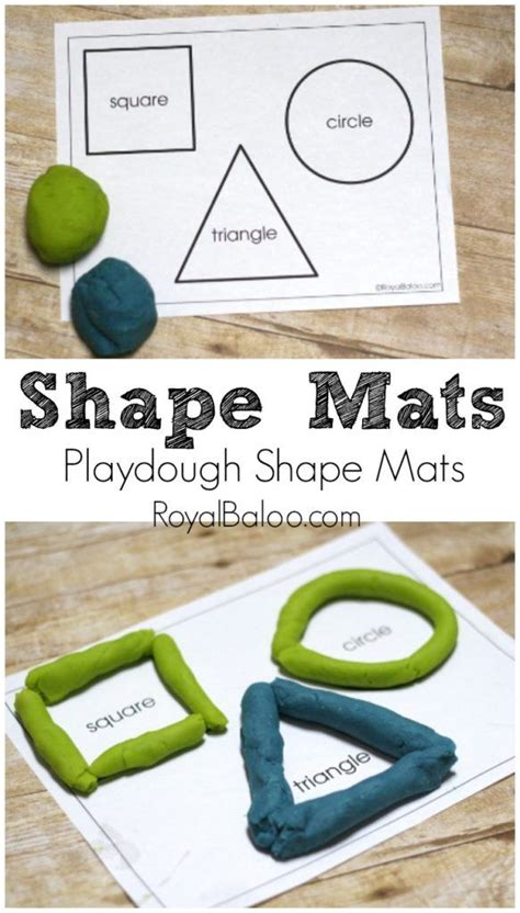 shape mats for playdough shape mats with the words shape mats on them and green shapes