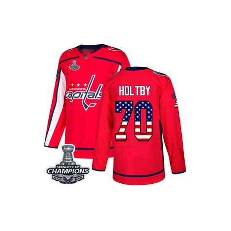 Authentic Men's Braden Holtby Red Jersey - #70 Hockey Washington Capitals 2018 Stanley Cup Final ...