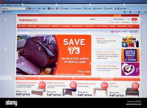 Sainsburys Online Shopping Website Stock Photo - Alamy