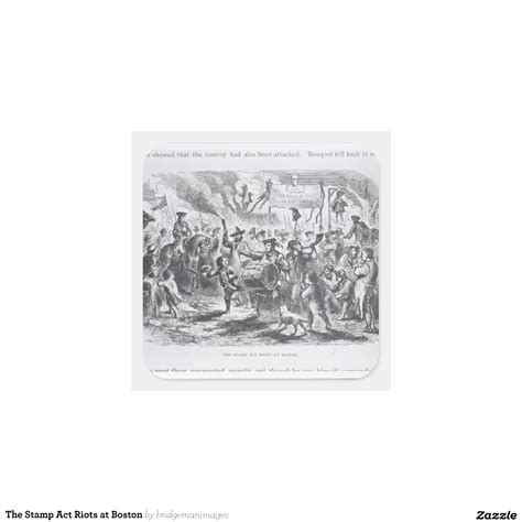 The Stamp Act Riots at Boston Square Sticker | Zazzle