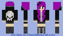 purple hair girl Minecraft Skin