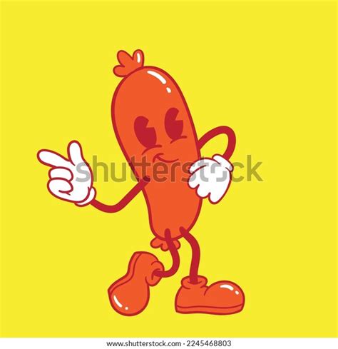 Funny Cartoon Character Hands Feet Sticker Stock Vector (Royalty Free ...