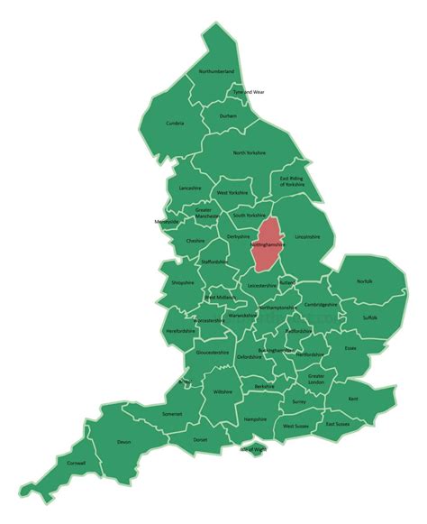 Nottinghamshire Map - County In East Midlands, England