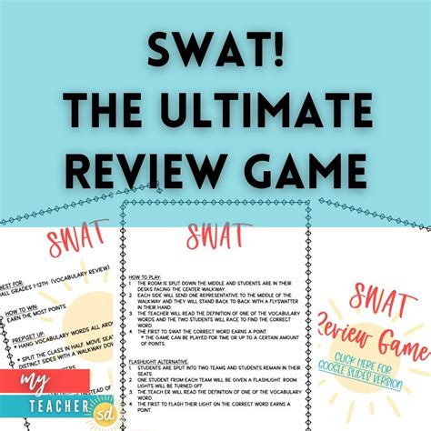 SWAT the Ultimate Review Game elementary, Middle, High School - Etsy