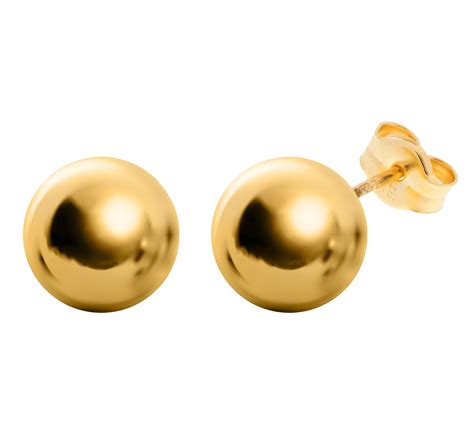 18ct Yellow Gold 8mm Ball Stud Earrings | Buy Online | Free Insured UK Delivery