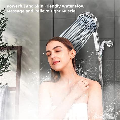 Shower Head High Pressure 10 Settings Spray Handheld Shower heads with hose 5 Ft | eBay
