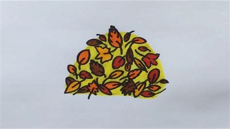 How to draw a Pile of Fall Leaves 🍂 ️ Fall drawings - YouTube