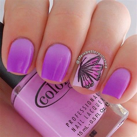 Purple butterfly nail art by lifeisbetterpolished Iconosquare ...
