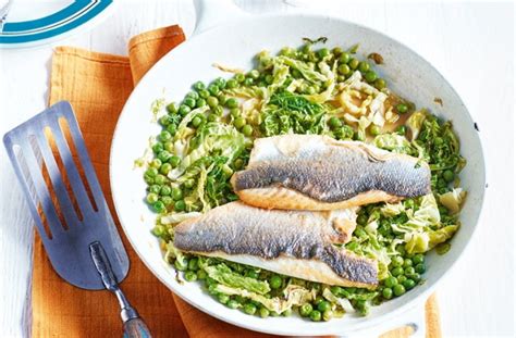 Sea Bass with Greens | Fish Recipes | Tesco Real Food