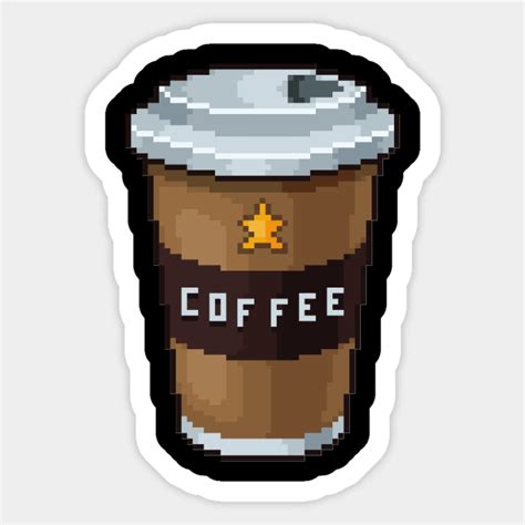 Pixel Art Coffee - Pixel Art Coffee - Sticker | TeePublic