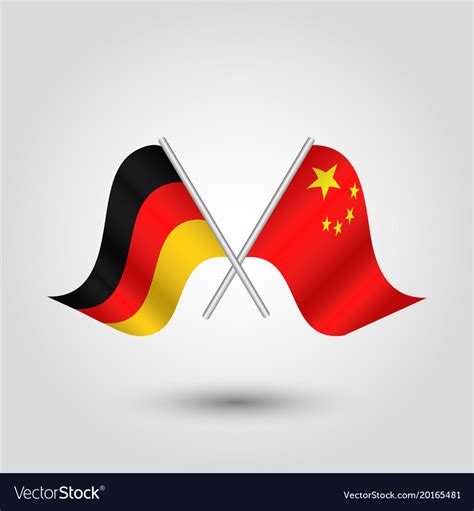 Two crossed german and chinese flags Royalty Free Vector