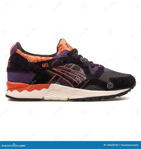 Asics Gel Lyte V Black And Orange Sneaker Editorial Stock Image - Image ...