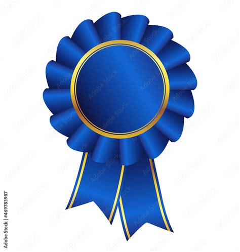 beautiful blue ribbon award with gold accents Stock Vector | Adobe Stock