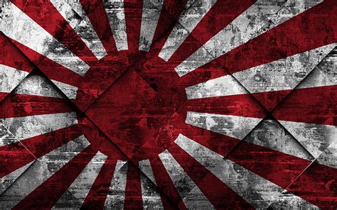 Rising Sun Flag grunge, stone texture, flag of JMSDF, Japanese flags, Imperial Navy of Japan, HD ...