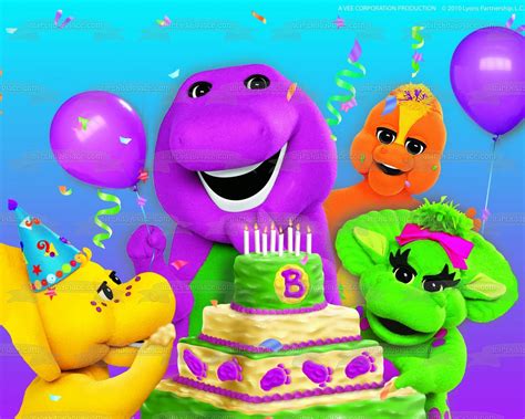 Barney Birthday Baby Bop Bj Riff Edible Cake Topper Image ABPID03583 ...